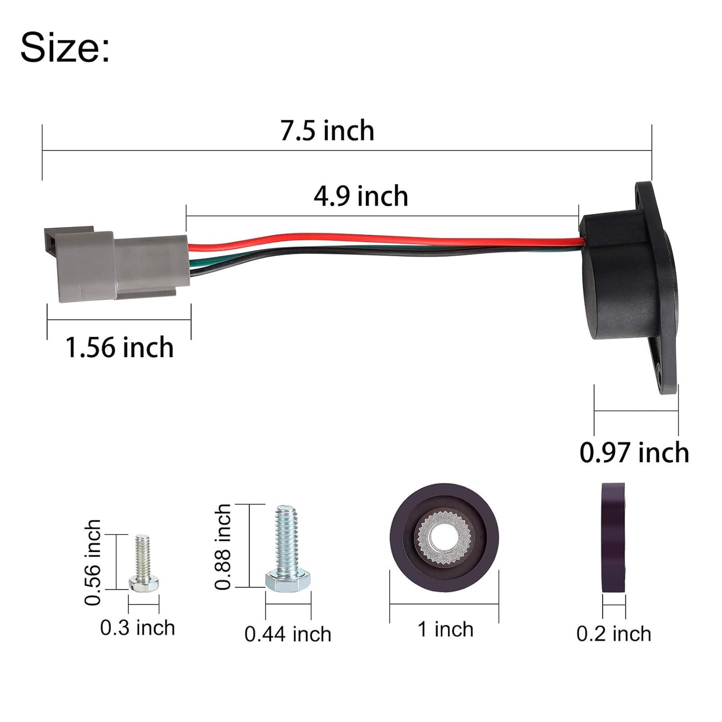 10L0L (High Speed Magnet) Speed Sensor for Club Car IQ DS and Precedent 2004-up 48V Electric Golf Cart with ADC Motor, OEM# 102704901 102265601