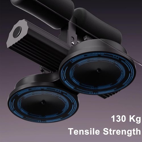 Ab Training Auxiliary Device - Double Suction Cups, Three Levels of Height Adjustment, Multi-functional Adjustable Ab Trainer Equipment with Suction Cups and Resistance Band for Home & Gym (Black)