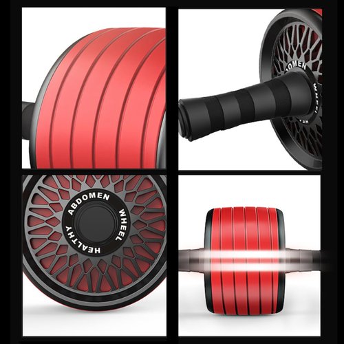 ARTSEWPLY Roller Quiet Ab Wheel Roller for Core Strength Equipment for Men and Women Non- Design for Muscle Building and Endurance Training Red
