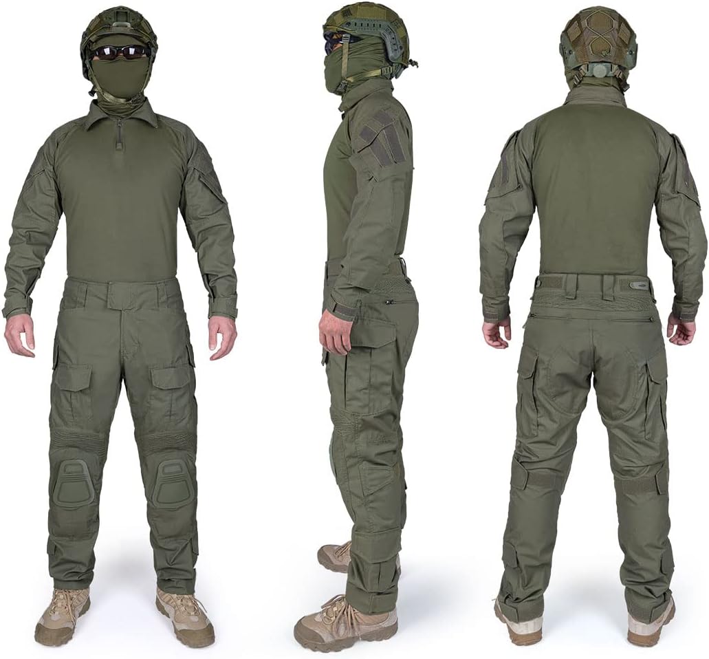 IDOGEAR Men G3 Combat Uniforms Set with Knee & Elbow Pads Camouflage Clothing