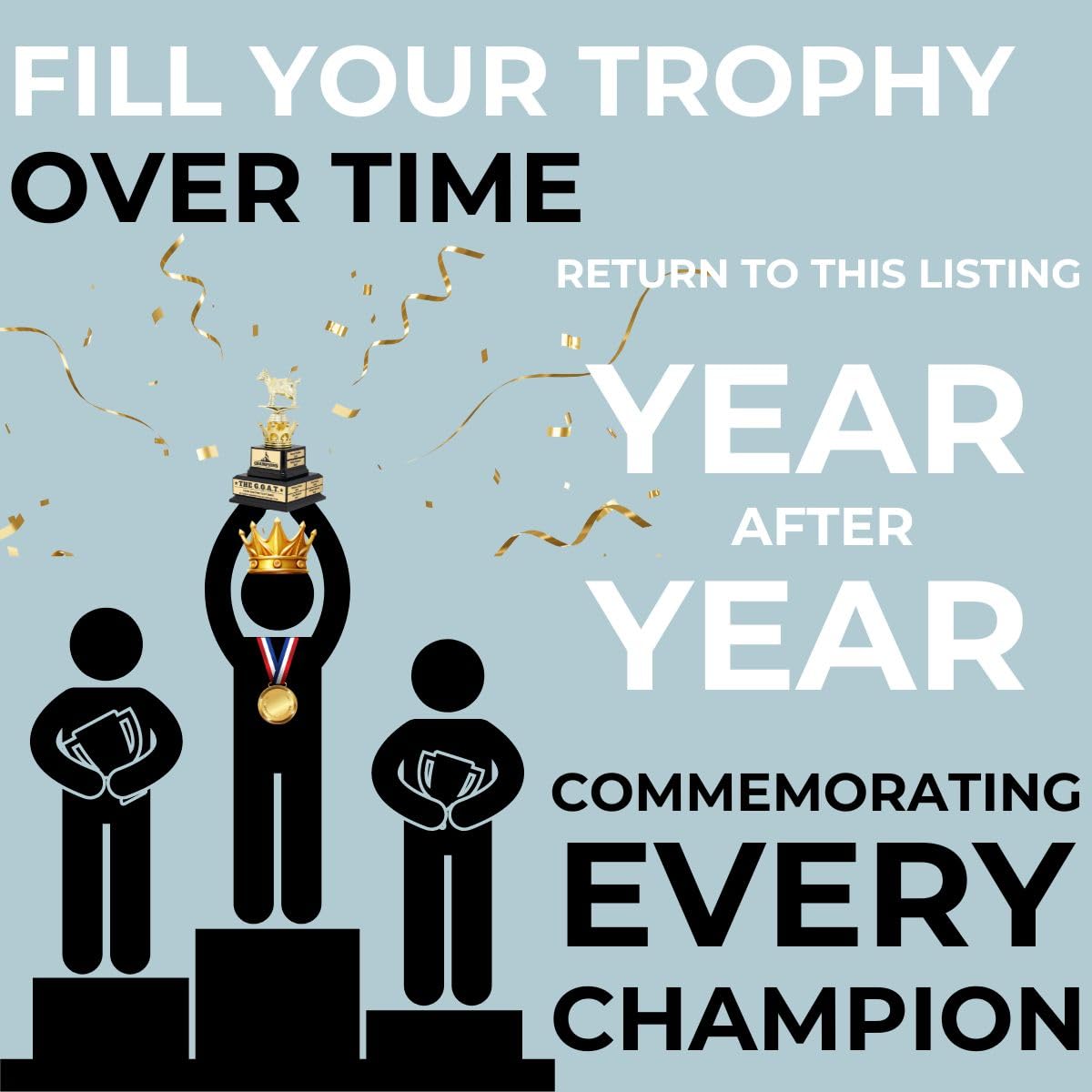 Alpha Awards Laser Engraved Name Plate for Large Goat Trophy-Traveling Perpetual Award-Custom Text- Personalized Engraving (4 Extra Name Plates)