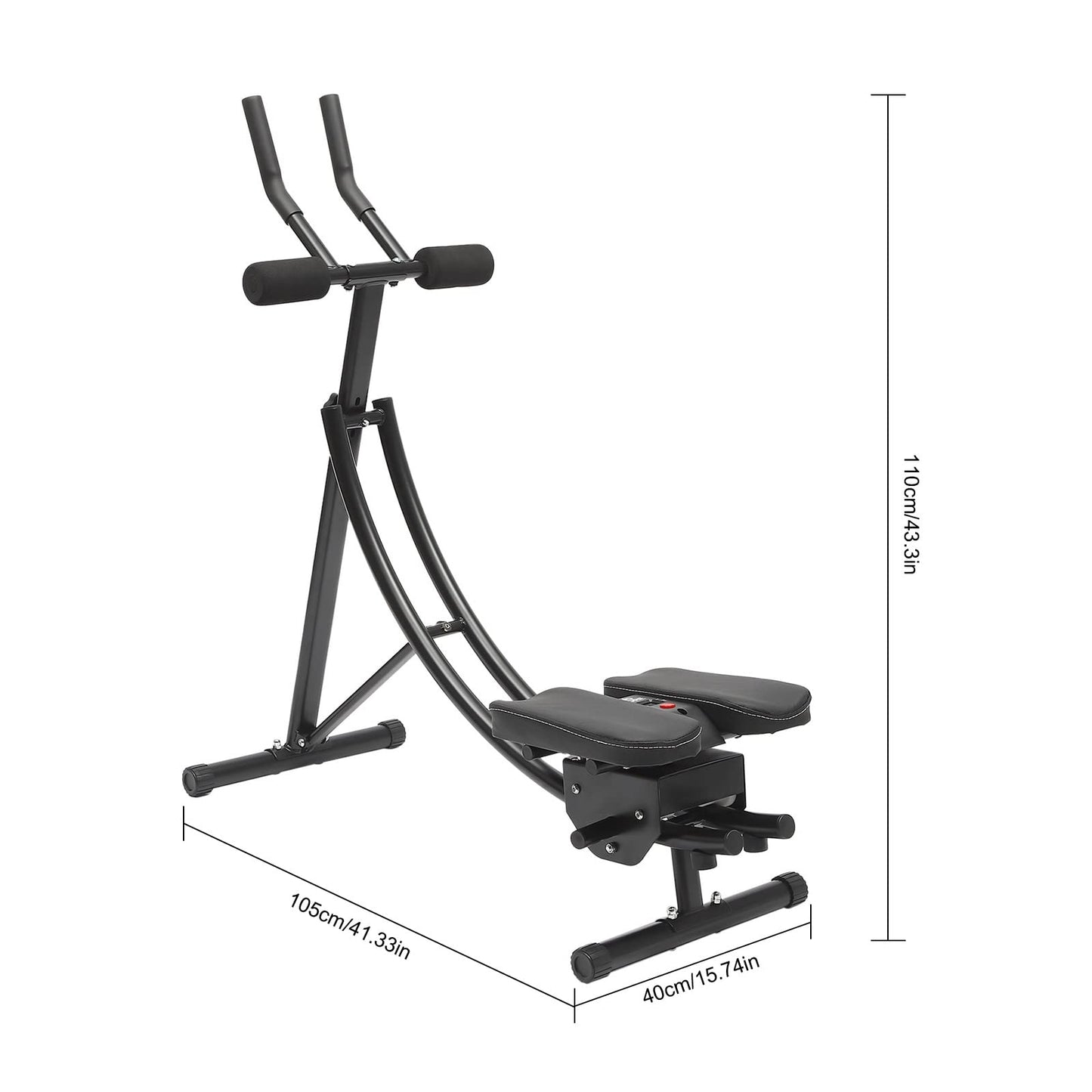 HZOPUTLH Abdominal Machine, Ab Workout Equipment with LED Display Foldable Fitness Equipment Core Workout Equipment Ab Machine for Stomach Workout Gear Adjustment 330lbs Load Black