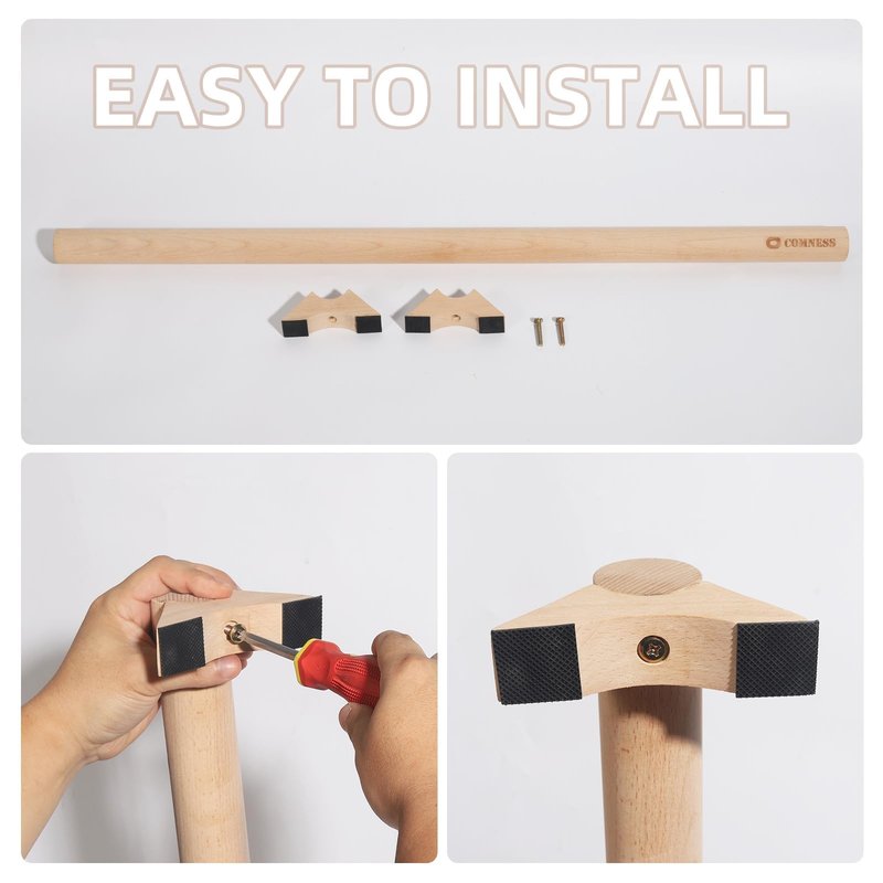 Versatile 40 Inch Beech Wood Balance Beam for Home Use - Enhance Balance, Ankle Foot Strength, Flexibility for All Ages, Physical Therapy Purposes for Plantar Fasciitis Relief.