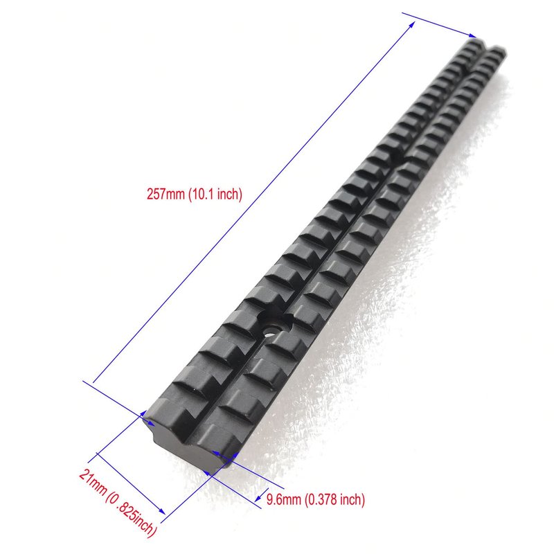 Crotek 10 inch Long Picatinny Rail Mount Aluminum 25 Slot Black
