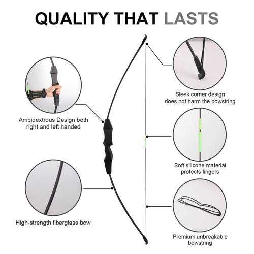 Dostyle 44" Bow and Arrow Set for Kids Children Outdoor Youth Recurve Bow Junior Archery Training for Kids Teams Game Gift