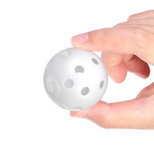Faswin 100 Pack Practice Golf Balls, Plastic Golf Training Balls 41mm Hollow Airflow Golf Balls for Driving Range, Swing Practice, Indoor Outdoor Use, White