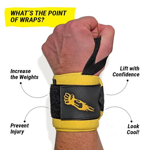 GRIPZILLA Wrist Wraps for Weightlifting Men/Women- 21'' Premium Lift Heavier Wrist Straps for Weightlifting, Gym, Carpal Tunnel Wrist Brace Weight Lifting Wrist Wraps with Thumb Loop for Powerlifting, Deadlift