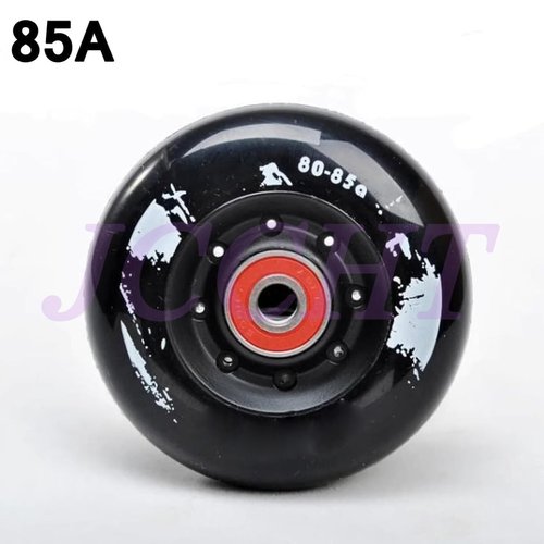 JCCHT 72mm/76mm/80mm 85A Inline Skate Wheels, Indoor Outdoor Roller Skate Wheels Replacement 8 Pack with Bearings,Black,80mm