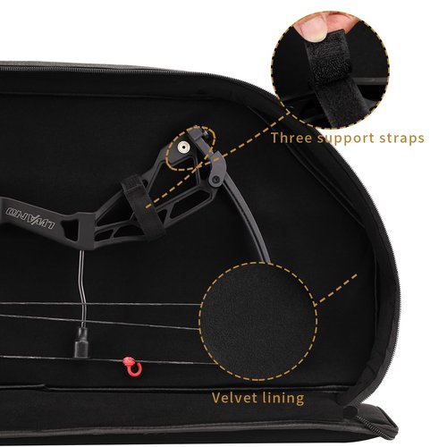 LWANO Compound Bow Case - Archery Soft Bow Bag with Arrow Pocket and Backpack Straps, Durable Soft Padding, Multiple Storage Pockets, Carrying Case for Archery Accessories