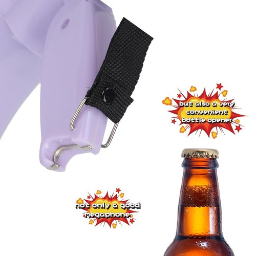 B S Portable 20W Mega Phone Bullhorn Loud Speaker with Bottle Opener, Alarm Siren Projection Range Up to 600 Square Yards for Recording, Outdoor Events and Crowd Management,Lilac