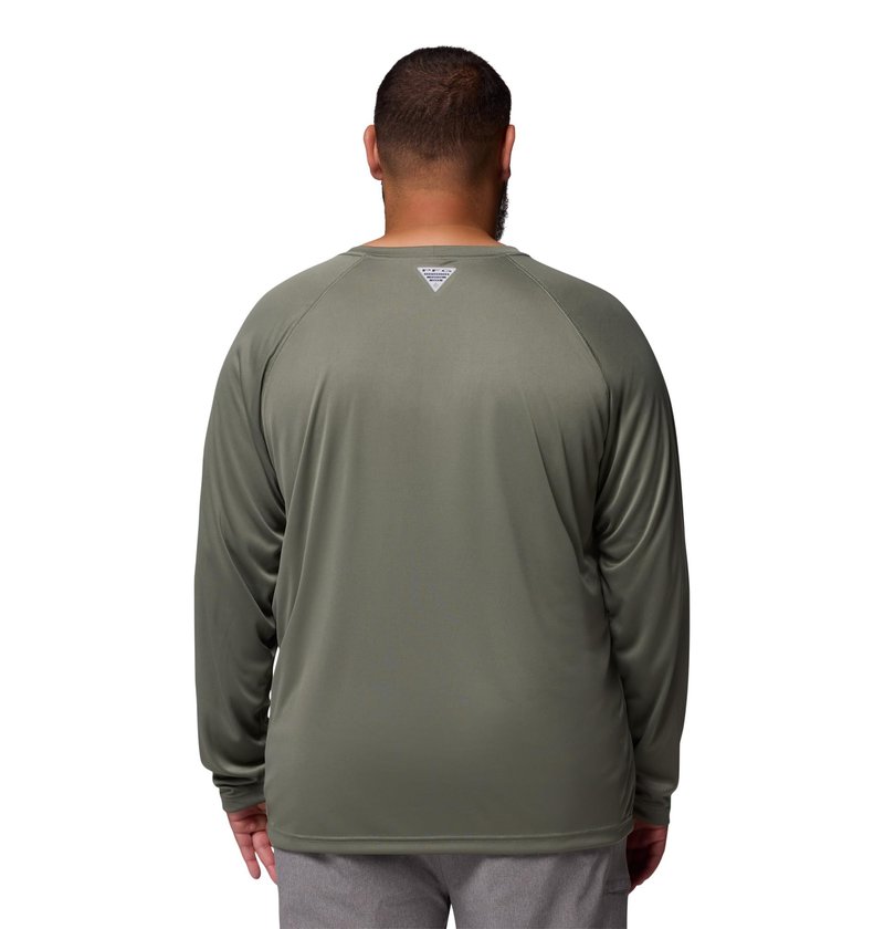 Columbia Men's PFG Terminal Tackle Long Sleeve Fishing Shirt, Cypress/Dark Stone Logo, 3X