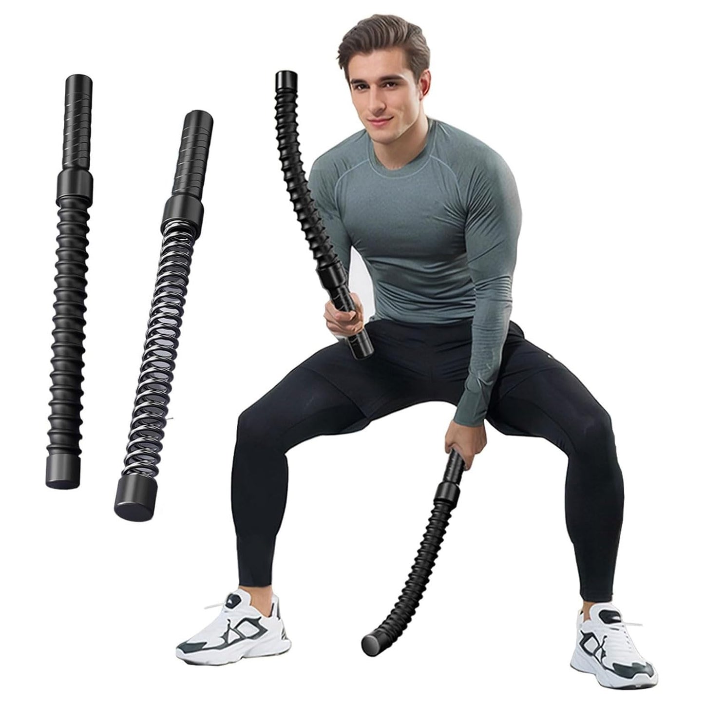 2PCS Wireless Combat RopeStrength TrainingPowerful Bouncing Weighted RopePortable Fitness RopeHeavy Duty Fitness Rope