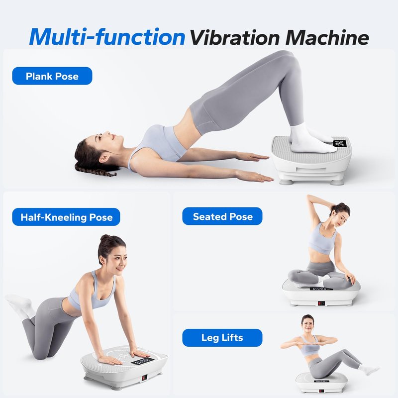 Merach Vibration Plate Exercise Machine, Whole Body Workout Power Vibrate Fitness Platform Vibration Plate Silent Motor Speed Control