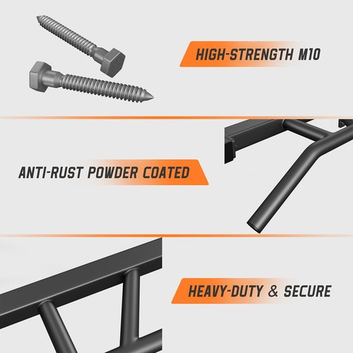 Jusgym Heavy Duty Pull Up Bar with 14 Grip Positions, Strength Training Pull-Up Bars for Home Gym, Wall Mounted, Joist Mounted Chin Up Bar with Reinforced Thick Metal Construction - Supports 600 lbs for Full-Body Workouts