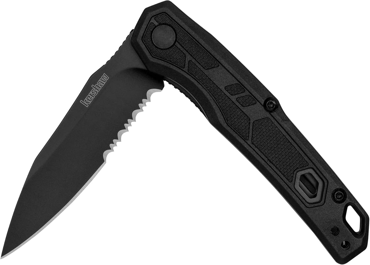 Kershaw Appa Folding Tactical Pocket Knife, SpeedSafe Opening, 2.75 inch Black Blade and Handle, Small, Lightweight Every Day Carry