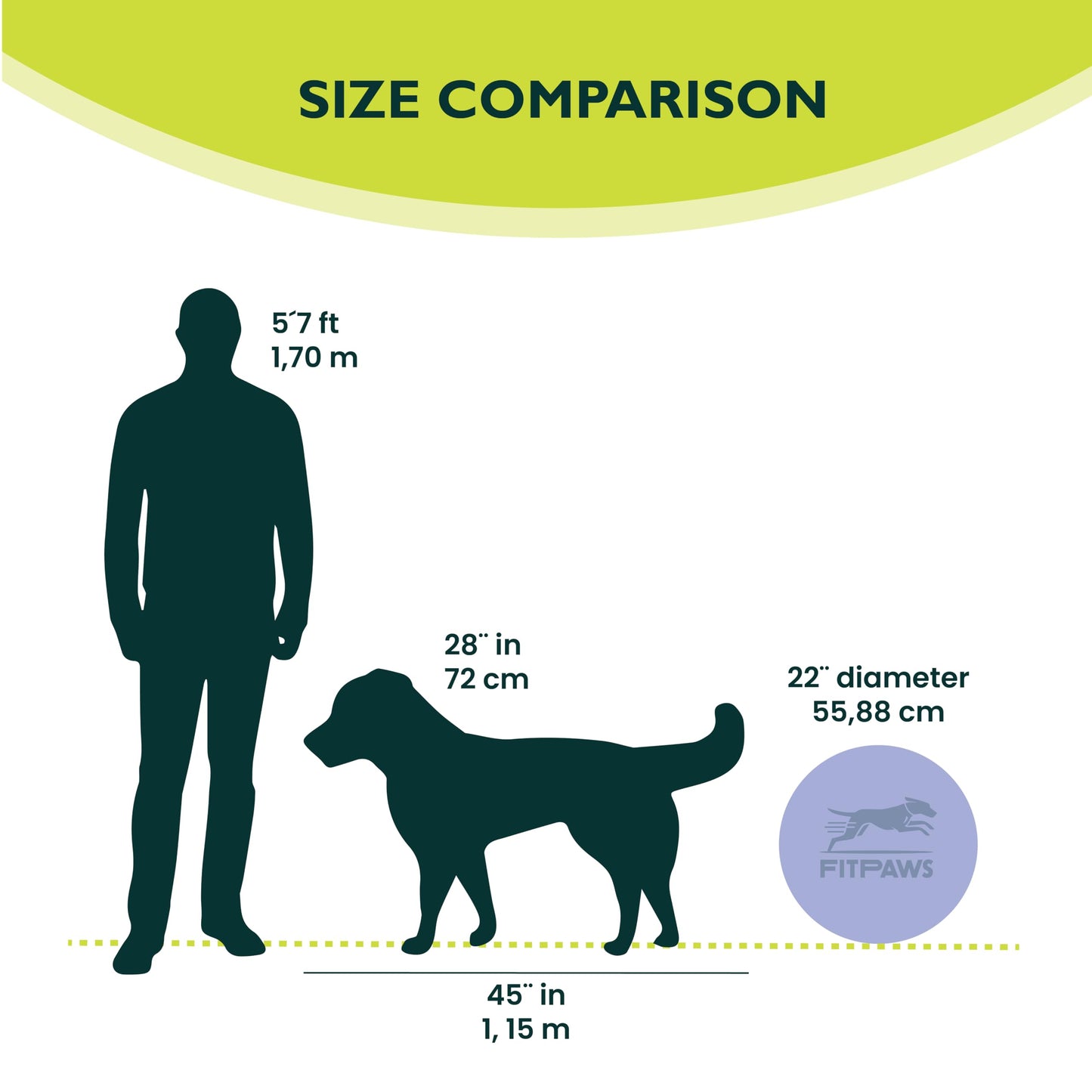 FitPAWS® Dog Balance Disc – 22”, Blue | Dog Exercise Equipment | Workout Tool for Strength, Core, Stability & Rehabilitation