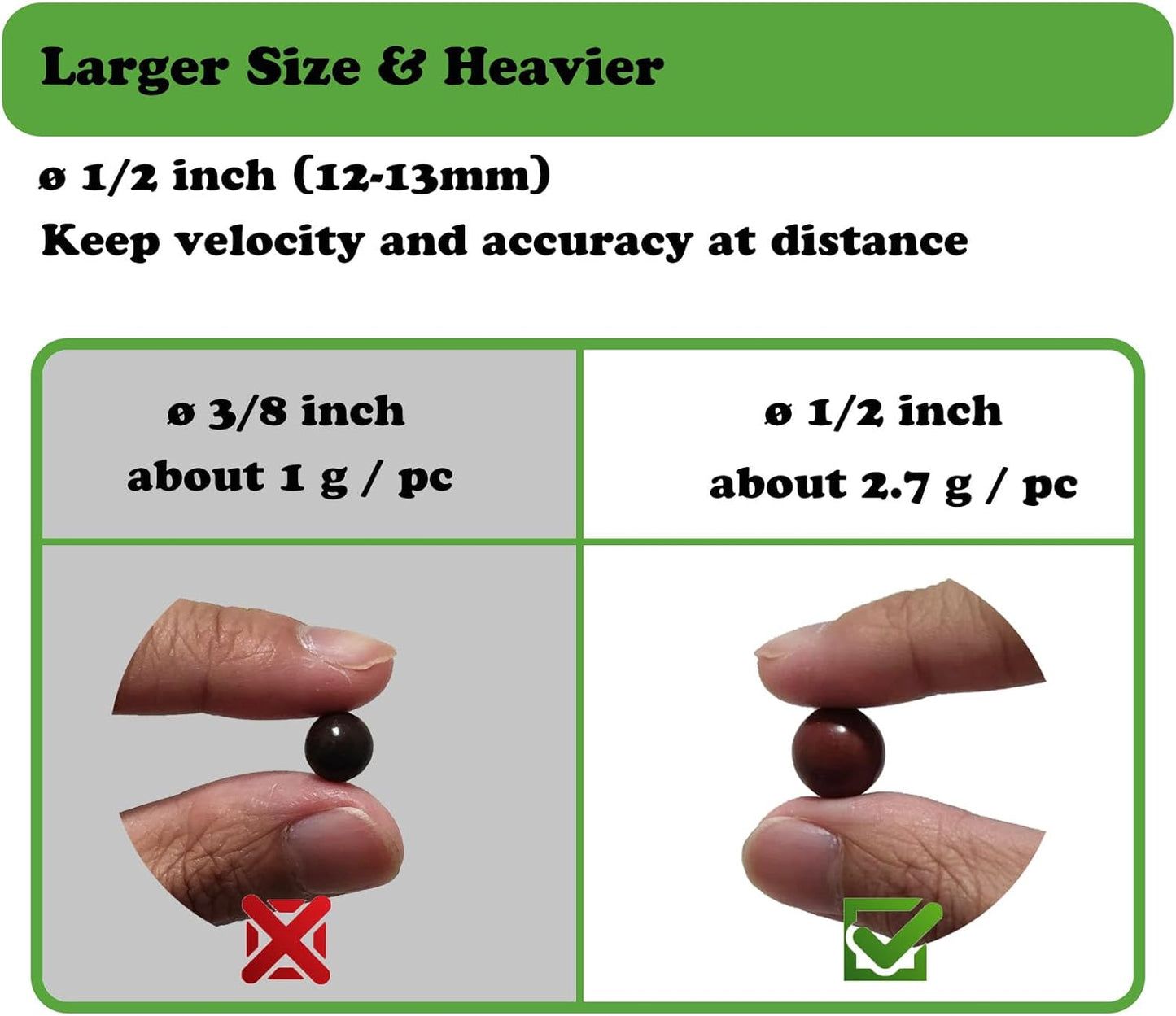 1/2 Inch Slingshot Ammo, 1000pcs Extra Large Magnetic Biodegradable Clay Sling Shot Ammo Ball 0.50" Caliber (12mm - 13mm) for Hunting and Target Practice