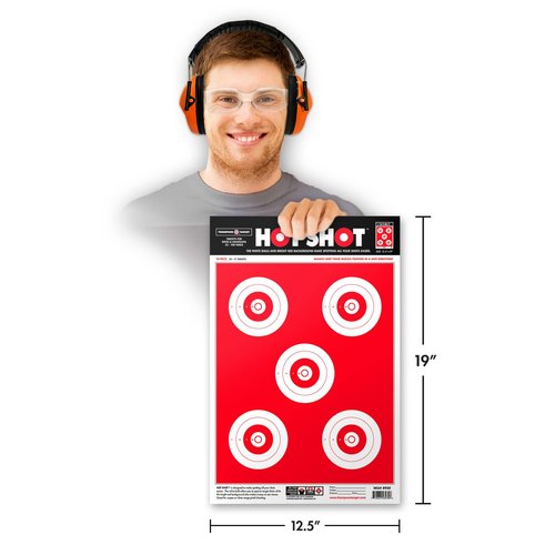 Thompson Target Hot Shot 12.5x19 Inch Premium Ultra Bright Bullseye Paper Shooting Targets for Range Training - Made in The USA (30 Pack)
