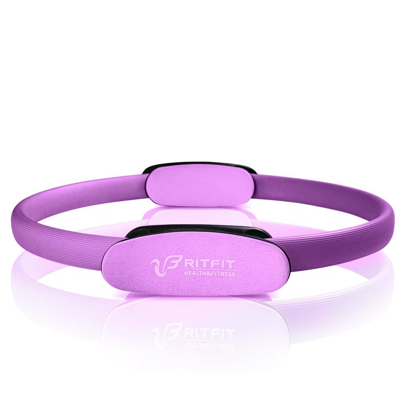 RitFit Pilates Ring Circle - 14 Inch Magic Fitness Circle for Toning Inner & Outer Thighs, Bonus Workout Guide Included (Purple)