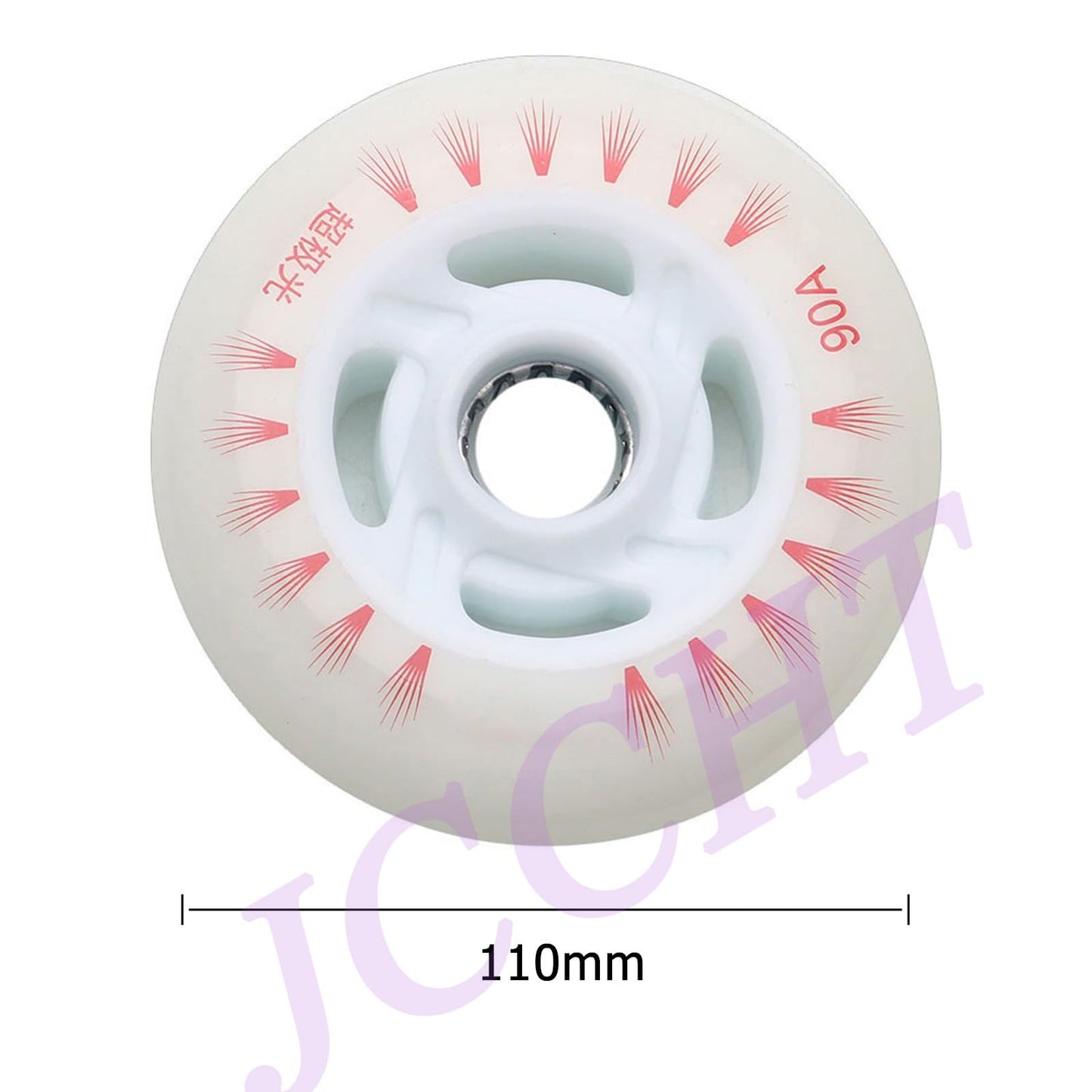 JCCHT Light Up Inline Skate Wheels 90mm, 100mm, 110mm 8Pcs LED Flashing Roller Wheels 90A PU for Indoor/Outdoor Scooter Replacement,Red Light,110mm