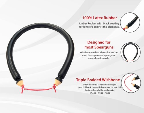 SPEARFISHING WORLD Spearfishingworld 16mm Speargun Bands (16mmx21 for 80cm Speargun)