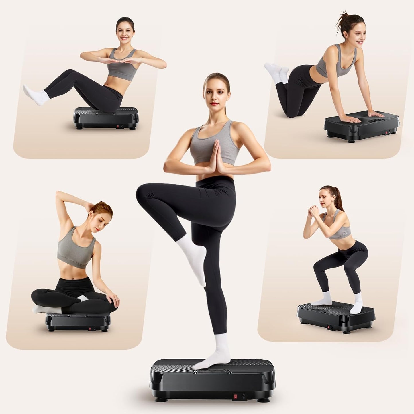 2025 Upgrade Vibration Plate Exercise Machine for Lymphatic Drainage,400Lbs Capacity Full-Body Workout Platform Vibrating Plate Pilates Equipment,Home Workout Equipment for Fitness Weight Loss