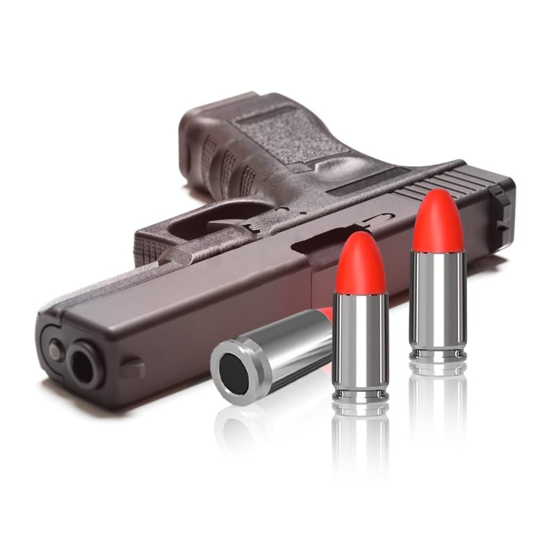 WAKAZO Training Snap Caps Dummy Rounds, Durable CNC-Machined Aluminum Alloy Safe for Handling Drills & Dry Fire Practice, Ideal for Shooting Skill Training (Silvery, 9MM-12PCS)