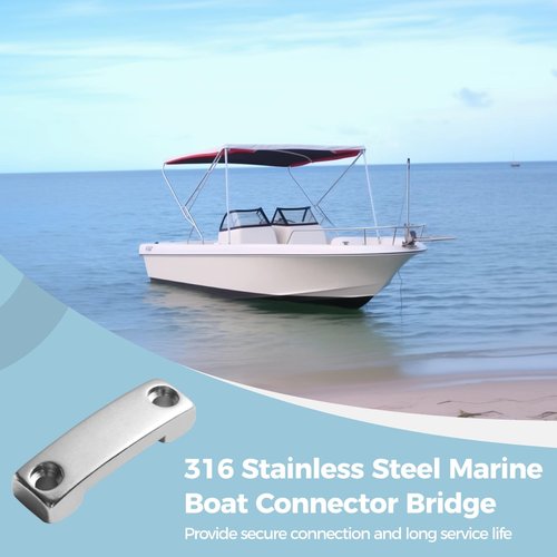 8 Pcs 316 Stainless Steel Marine Hardware, Boat Connector Bridge, Strap Clamp, Belt Hook Hinge Bridge with Screws, for 20mm and 25mm Webbing, Corrosion-Resistant, Quality, for Outdoor and Marine Use