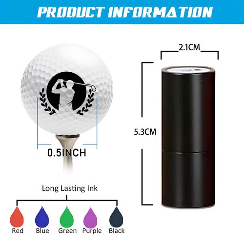 Custom Golf Ball Stamp Marker, Absolutely Clear - Self-Inking Golf Ball Personalized Stamp with Monogram Logo Design, Durable Waterproof Golf Ball Marking Gift for Golf Lover Dad HusbandFriend Gift