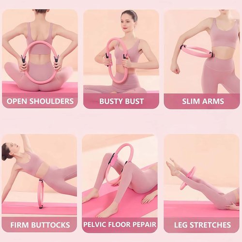 Pilates Essentials Kit for Women, 12Pcs Pilates Essentials Kit for Womenfor Home Use and Gym Workout, Suitable for Advanced and Beginners Users (Purple)