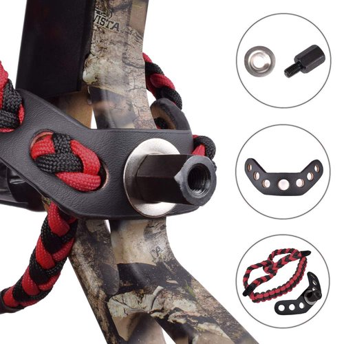 YLS Bow Slings Archery Wrist Sling Compound Bow Easy Carry Adjustable for Hunting Shooting RED