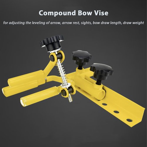 BJLIFE Bow Vise for Compound Bows, Portable Compound Bow Stand, Stainless Steel Bow Vise Archery Bow Maintenance Tool with Screw Holes, Angle Adjustable