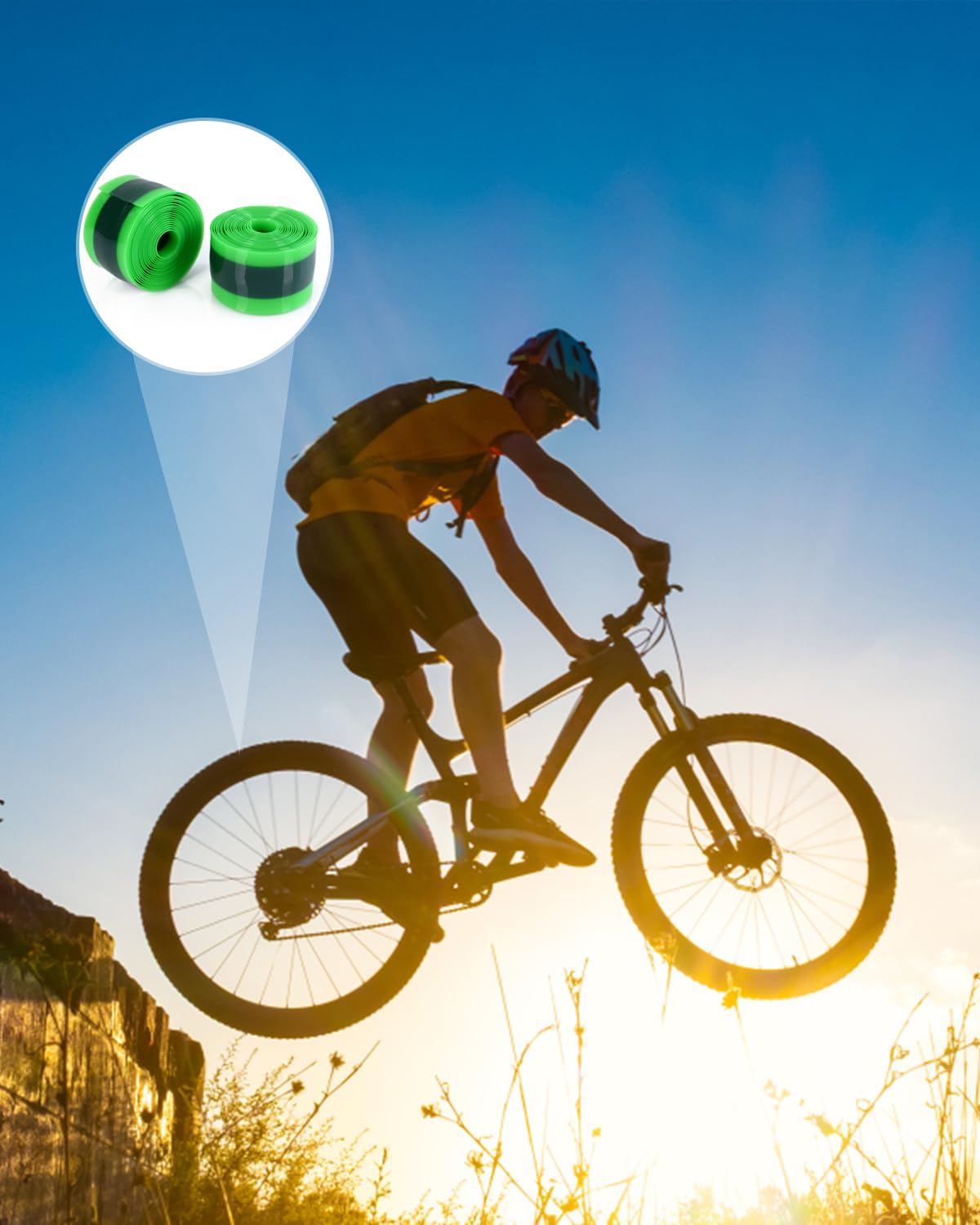 Bike Tire Liner, Inner Tube Bicycle Flat Protector Compatible with 12" 16" 18" 20" 24" 26" 27.5" 29"