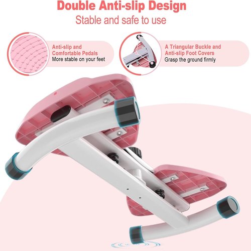 Waist Twister, Waist Twister Ab Machine with 300 lbs Weight Capacity Anti-Slip Twist Board, Noiseless Ab Twister Machine with Resistance Bands, Waist Sculptor for Home Gym Exercise (Pink)