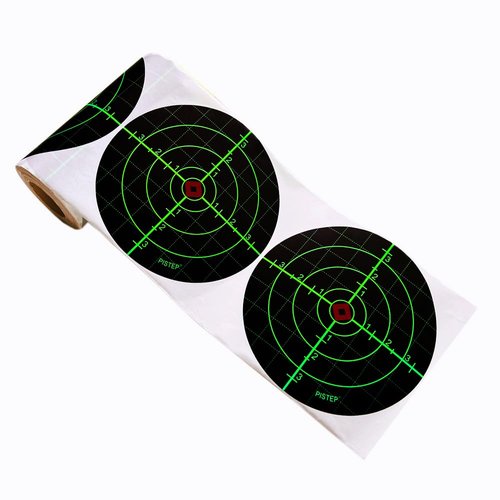 PISTEP Splatter Shooting Targets 6 Inch Reactive Paper Target Stickers 100 Self Adhesive Target Roll for BB Gun, Pellet Gun, Airsoft, Rifle Indoor and Outdoor Shooting Range