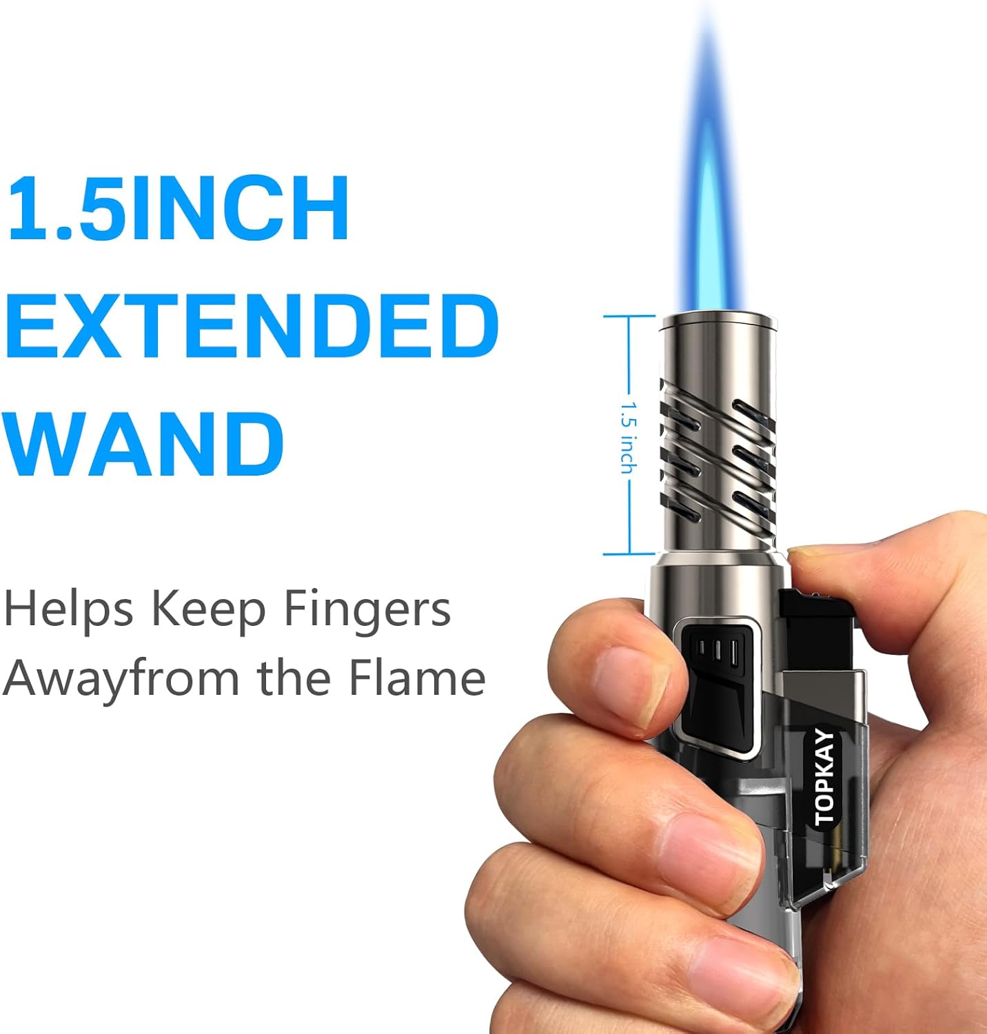 2 Pack Torch Lighter Jet Flame Butane Lighter Refillable Mini Torch Lighter for Candles Grill BBQ Fireworks Camping (NO PREFILLED)