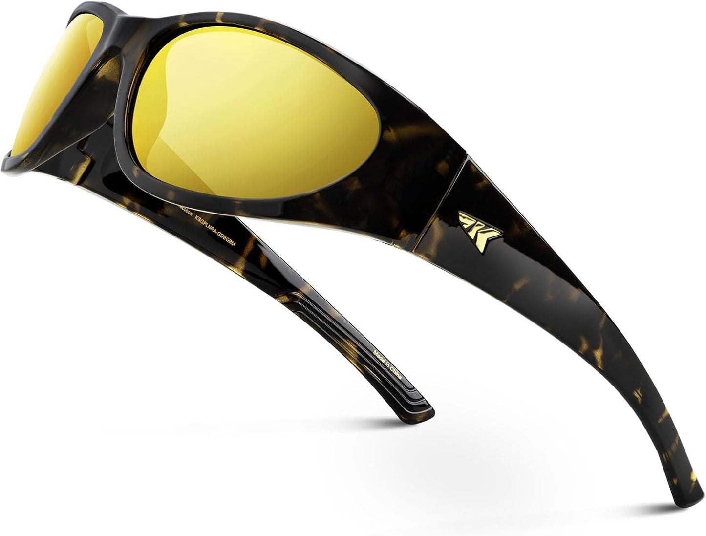 KastKing Raccoon Polarized Sport Sunglasses for Men and Women, Wide Temple Wrap, Ideal for Driving Fishing Cycling Running