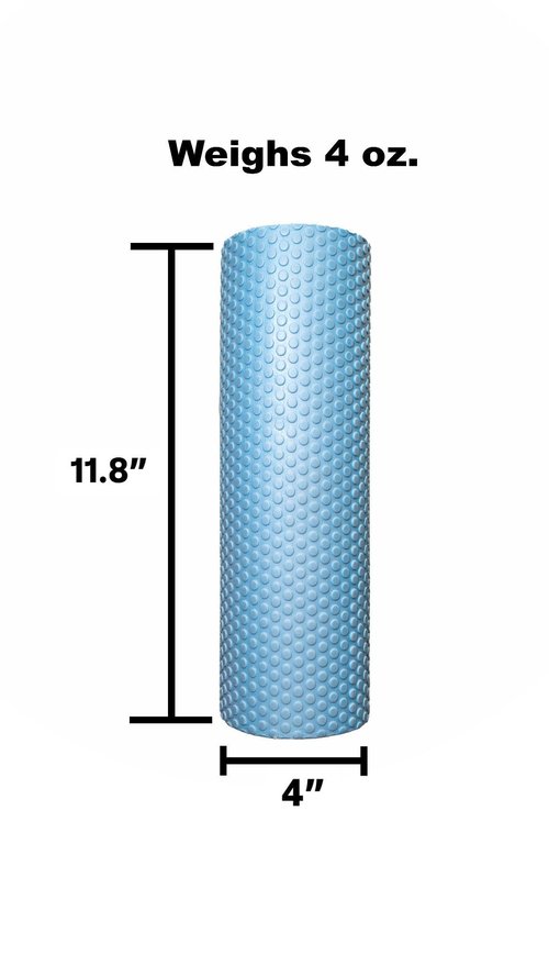 11.8 Inch Medium Density Foam Massage Roller - Light Blue Trigger Point Massage Roller for Deep Tissue Excercise, Massage and Recovery by GolgiStim
