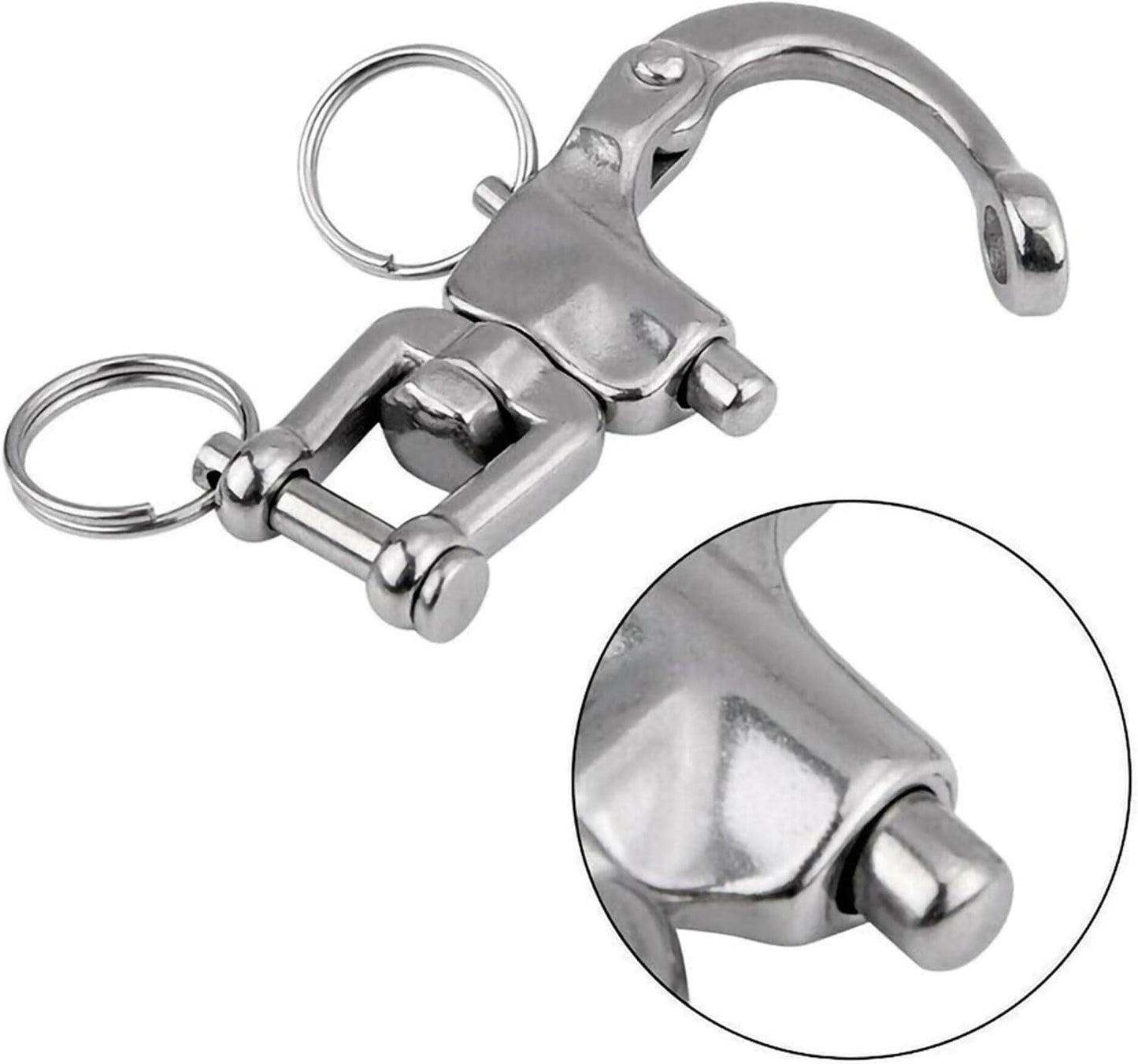 2Pcs Marine Swivel Snap Shackle, 316 Stainless Steel Quick Release Diving Clips Swivel Snap Hook for Sailboat Spinnaker Halyard Yacht
