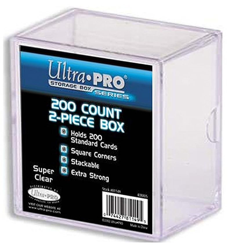 2-Piece 200-Count Clear Card Storage Box with Airtight Closures