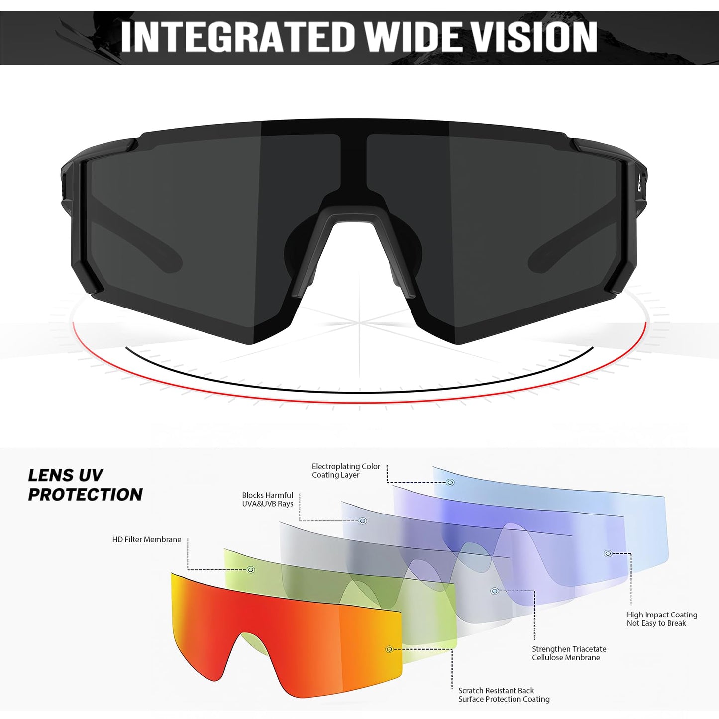 KALIYADI Mens-Sunglasses Women Sunglasses-Men Sports: Sun Glasses with UV400 for Golf Fishing Running Cycling