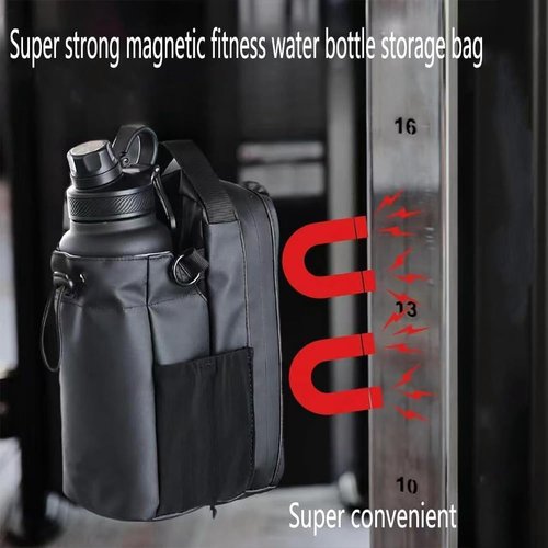 Moulin Fitness Magnetic Gym Bag, Magnetic Water Bottle Gym Bag,Portable pull cord water bottle bag, Securely Attaches to Gyms Equipment For Trave, Sports, Work (Green)