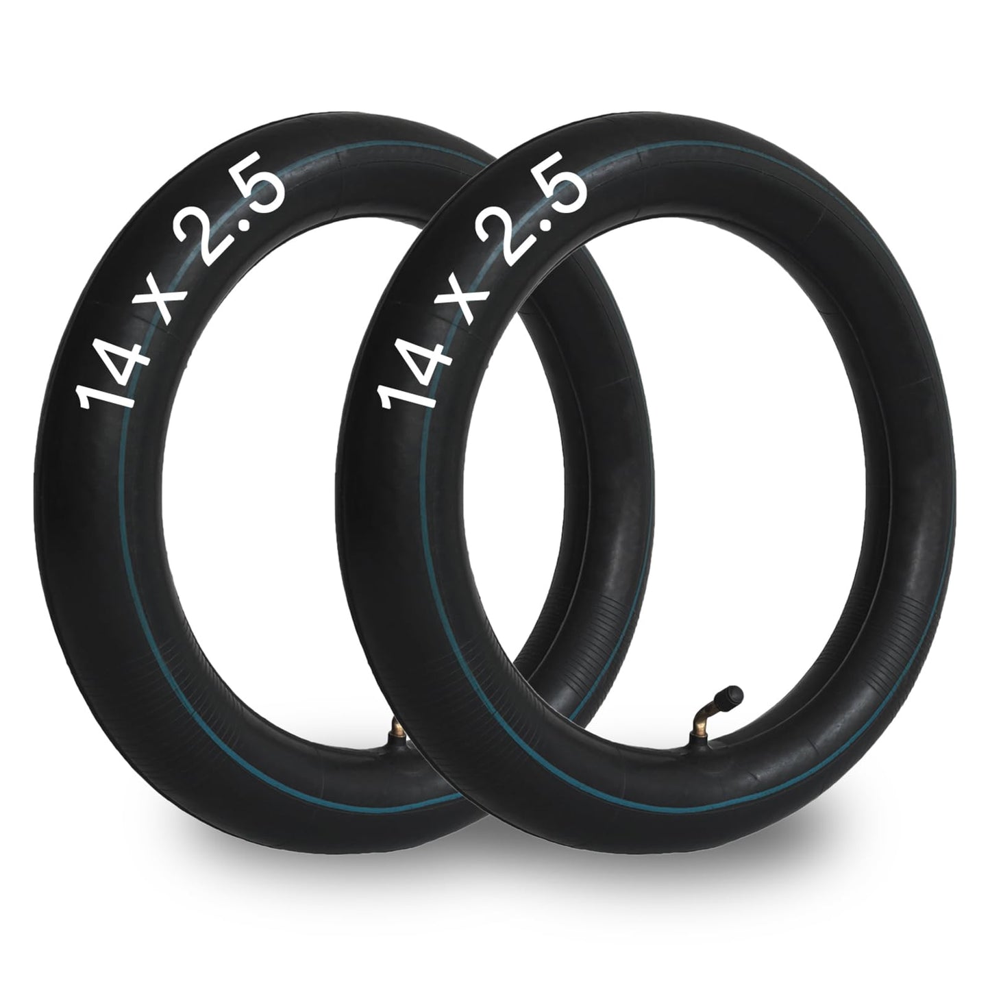2 Pack 14x2.50 Inner Tube 14 Inch E-Bike Tubes Butyl Rubber Thickened with 2 Steel Tire Levers for Replacement Electric Scooters and E-Bike Tire Tube