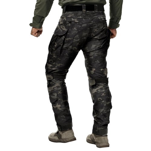 IDOGEAR OUTDOOR G5 Combat Pants Men's Tactical Trousers with Hidden Knee Pad Camo Tactical Gear for Airsoft Hunting Paintball(camo Black,34W x 32L)