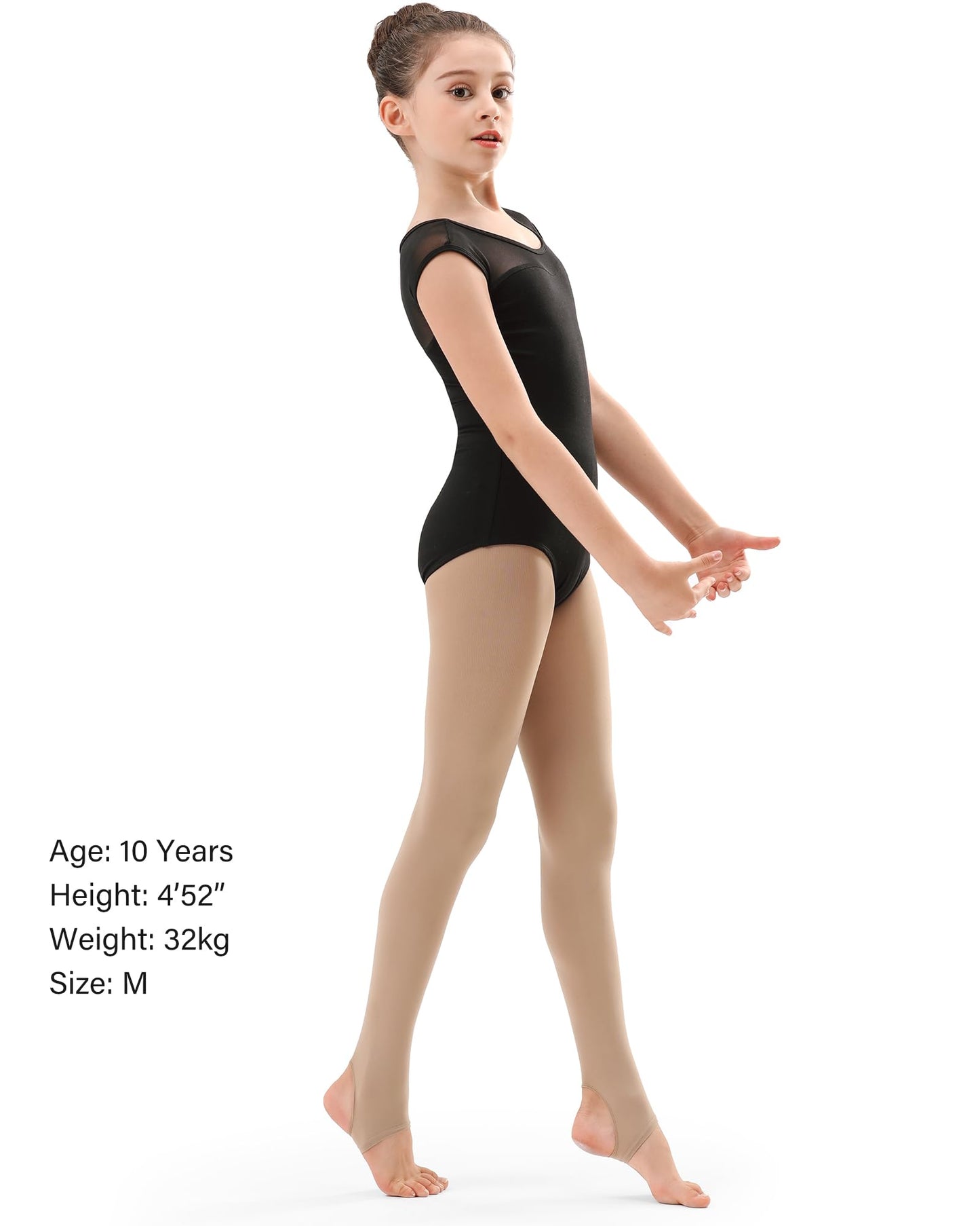 Stelle Girls Women Stirrup Ballet Tights Dance Kids Adult,Tan,8-10Years