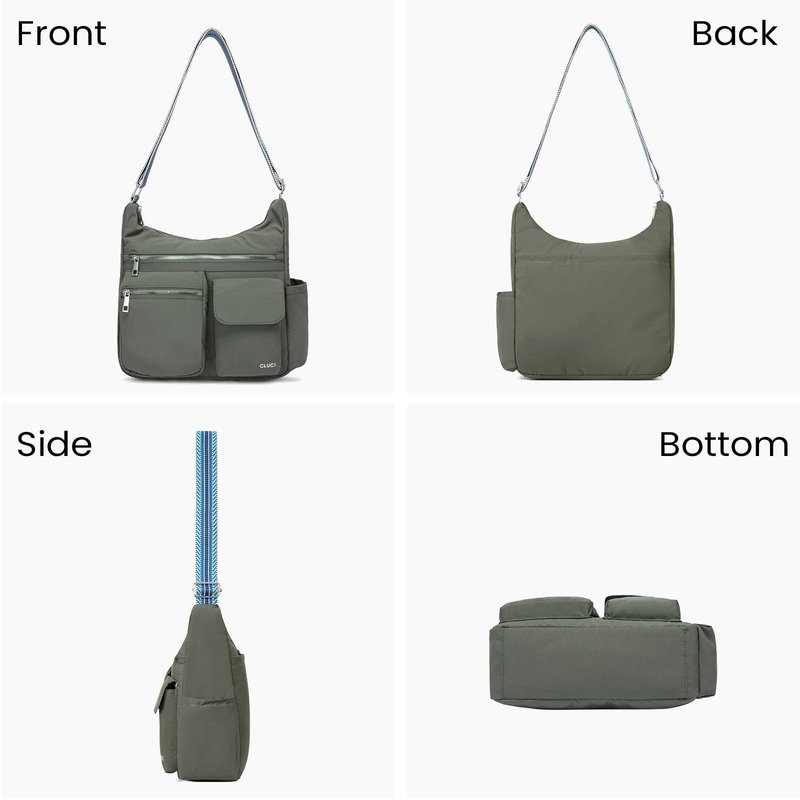 CLUCI Purses for Women, Anti Theft Crossbody Bags for Woman Travel, Water-Resistant Nylon Shoulder Handbags-Multiple Pockets