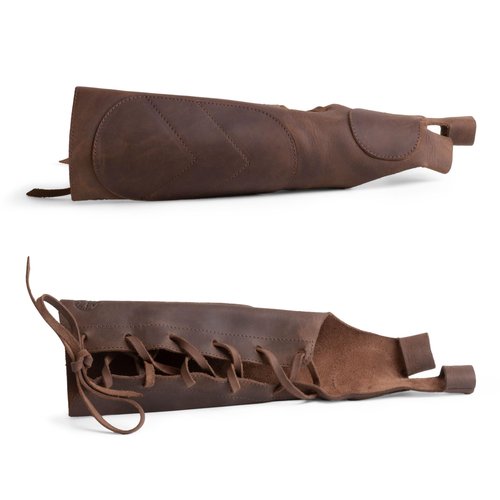Leather Archery Arm Guard for Men, Women & Youth, Protective Bracer, Full Grain Leather Forearm Protection, Wrist Arm Bracer for Archers, Durable Bow Archery Sleeve Arm Guards (Bourbon Brown)