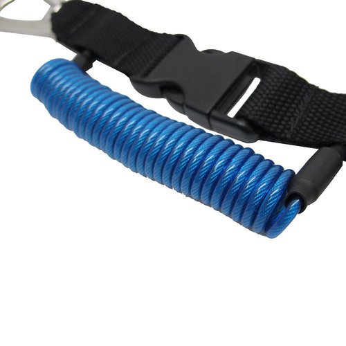 Scuba Choice Diving Deluxe Snappy Camera Lanyard with Heavy Duty Clips, 1.8m Coil, Blue