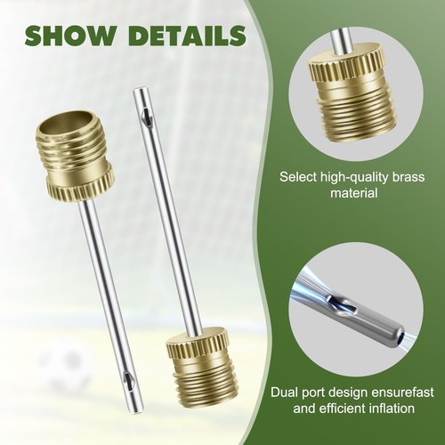 Quadafy 20 Pack Brass Ball Pump Needles with Storage Case - Heavy Duty No Break Air Pump Needles for Basketball, Hand Pump & Electric Pump, Stainless Steel Body