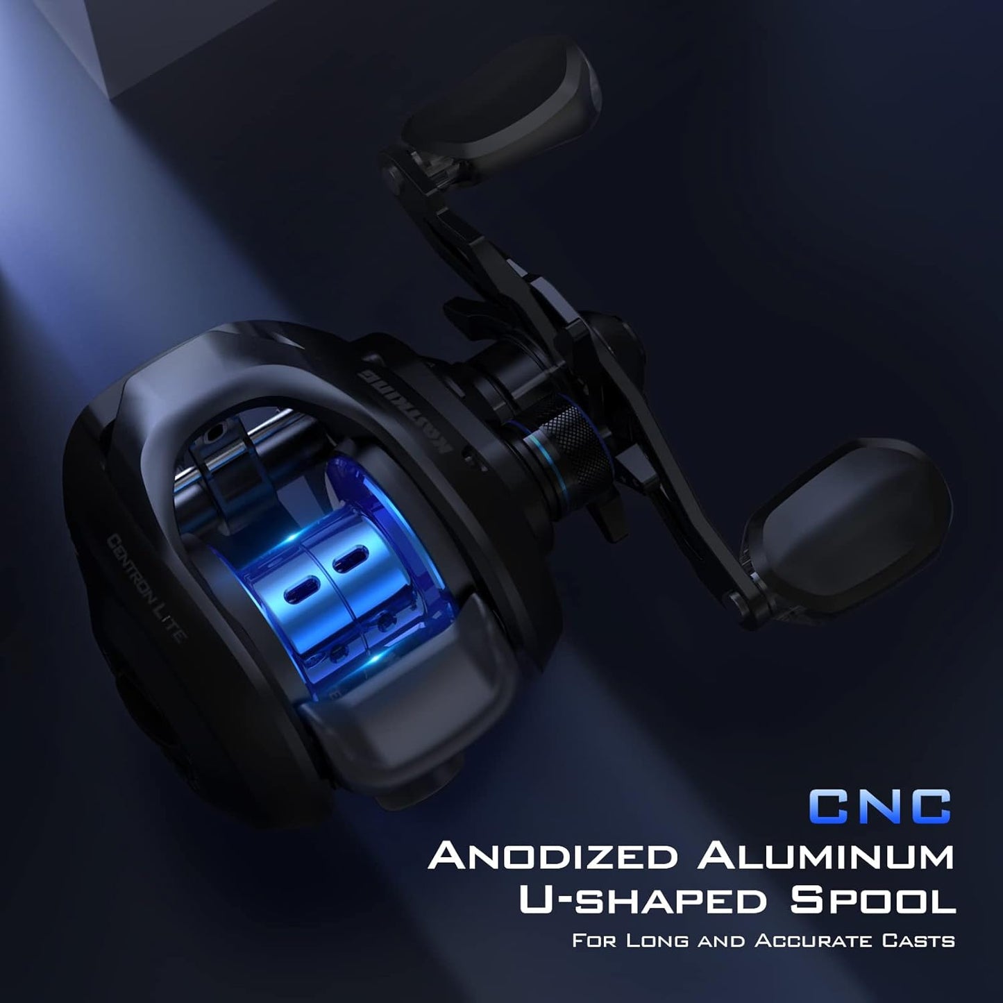 KastKing Centron Lite Baitcasting Fishing Reel – Lightweight, Glass Fiber Infused Nylon Frame – 7.6 OZ – 5 + 1 Anti-Reverse Ball Bearings, 7.1:1 High-Speed Gear Ratio Fishing Reel with Compact Design